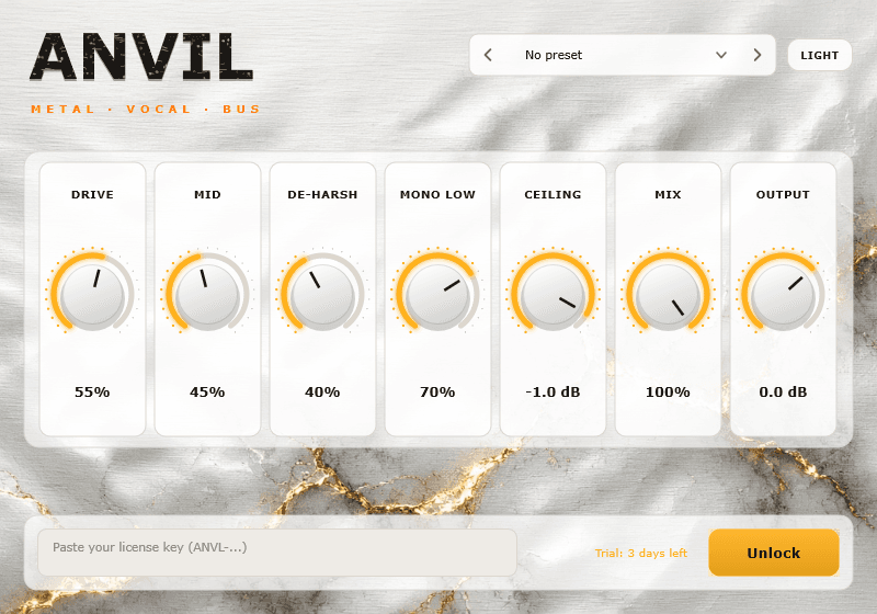 Anvil plugin window